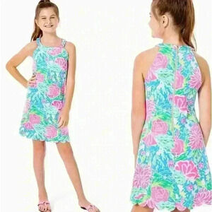 Lilly Pulitzer Girls Sophelia Shift Dress Size 16 Zanzibar Blue